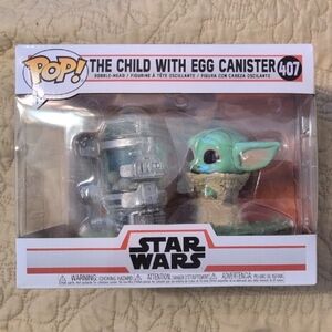 Funko Pop! Star Wars Grogu Vinyl Figure in Green and Cream with Silver Canister
